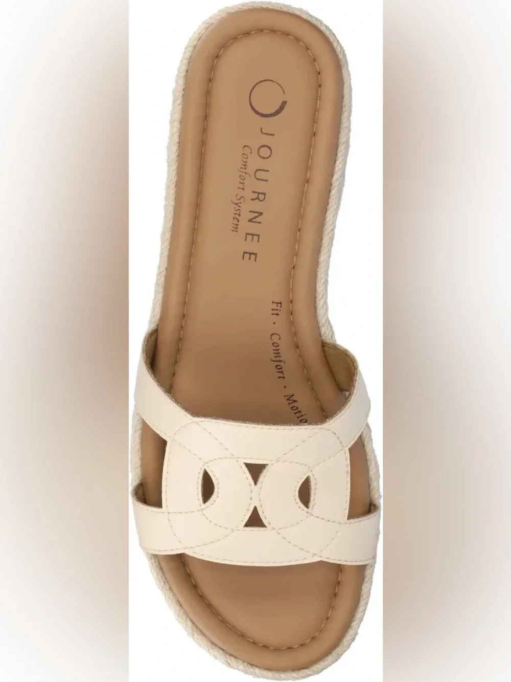 Journee Collection Rosalinda Platform Espadrille Sandal- Bone
